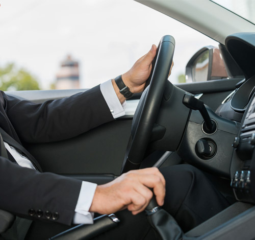chauffeur driver in the car